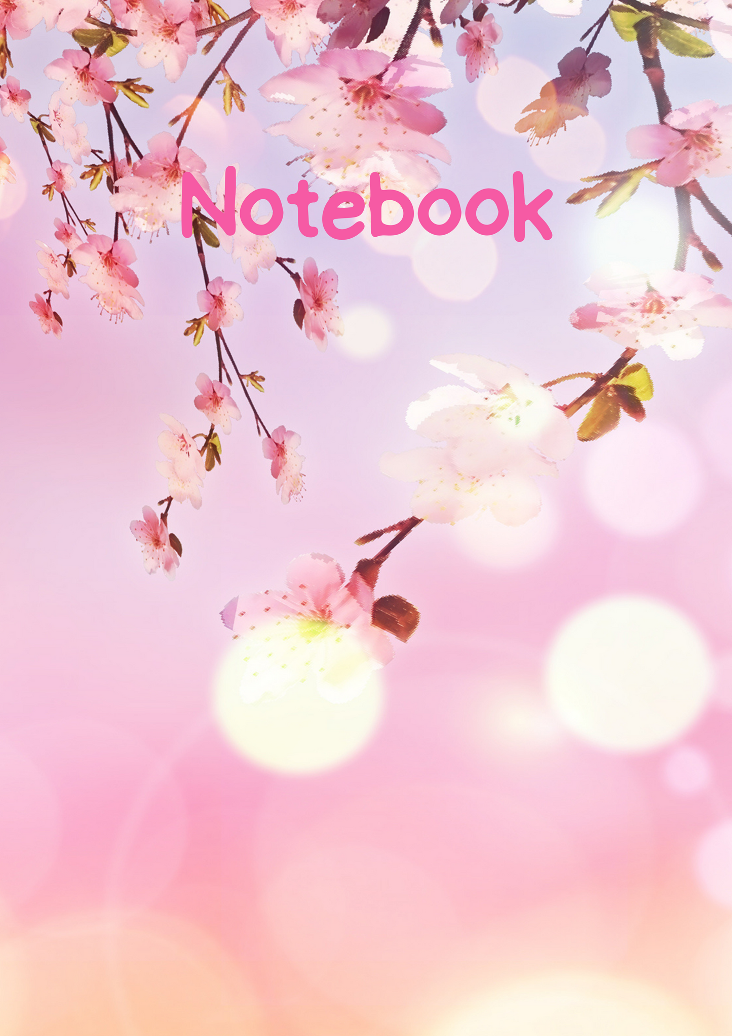 Small Pink Flowers A4 Lined Notebook (downloadable digital product)