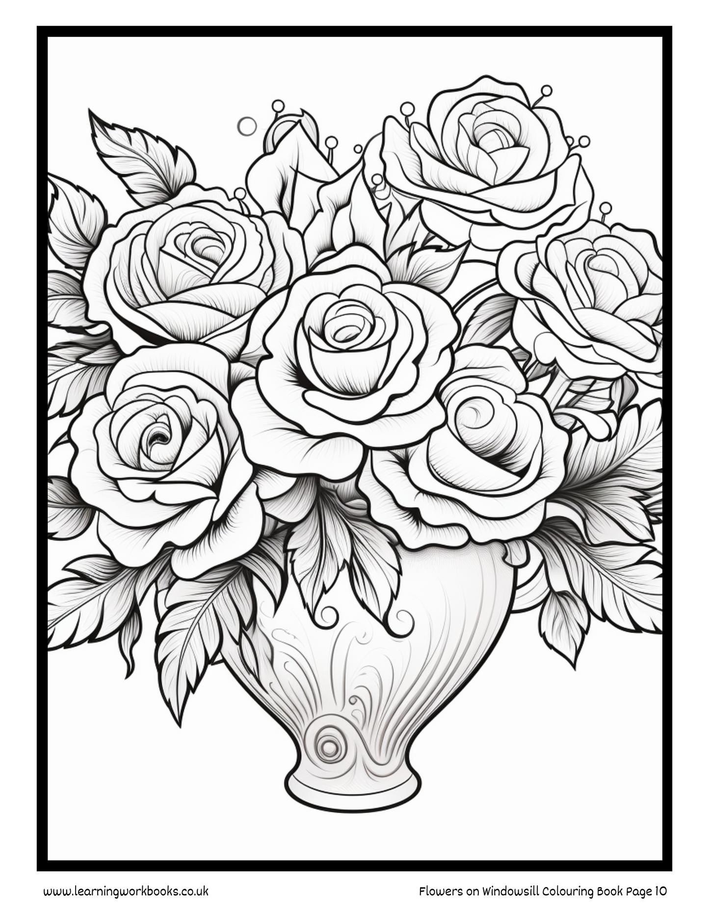 Flowers on Windowsill Colouring Book 3 (downloadable digital product)