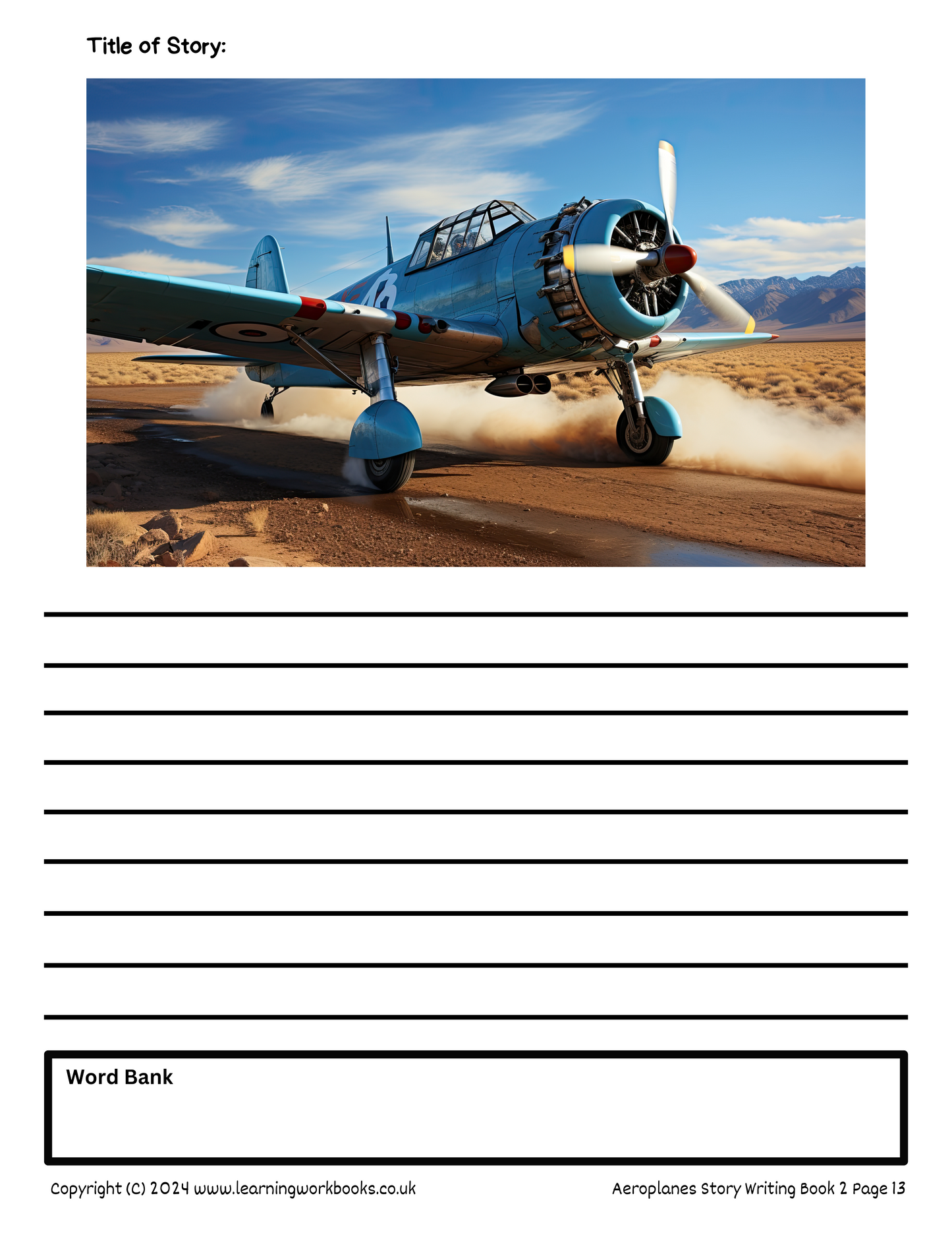 Aeroplanes Story Writing Book 2 (downloadable digital product)