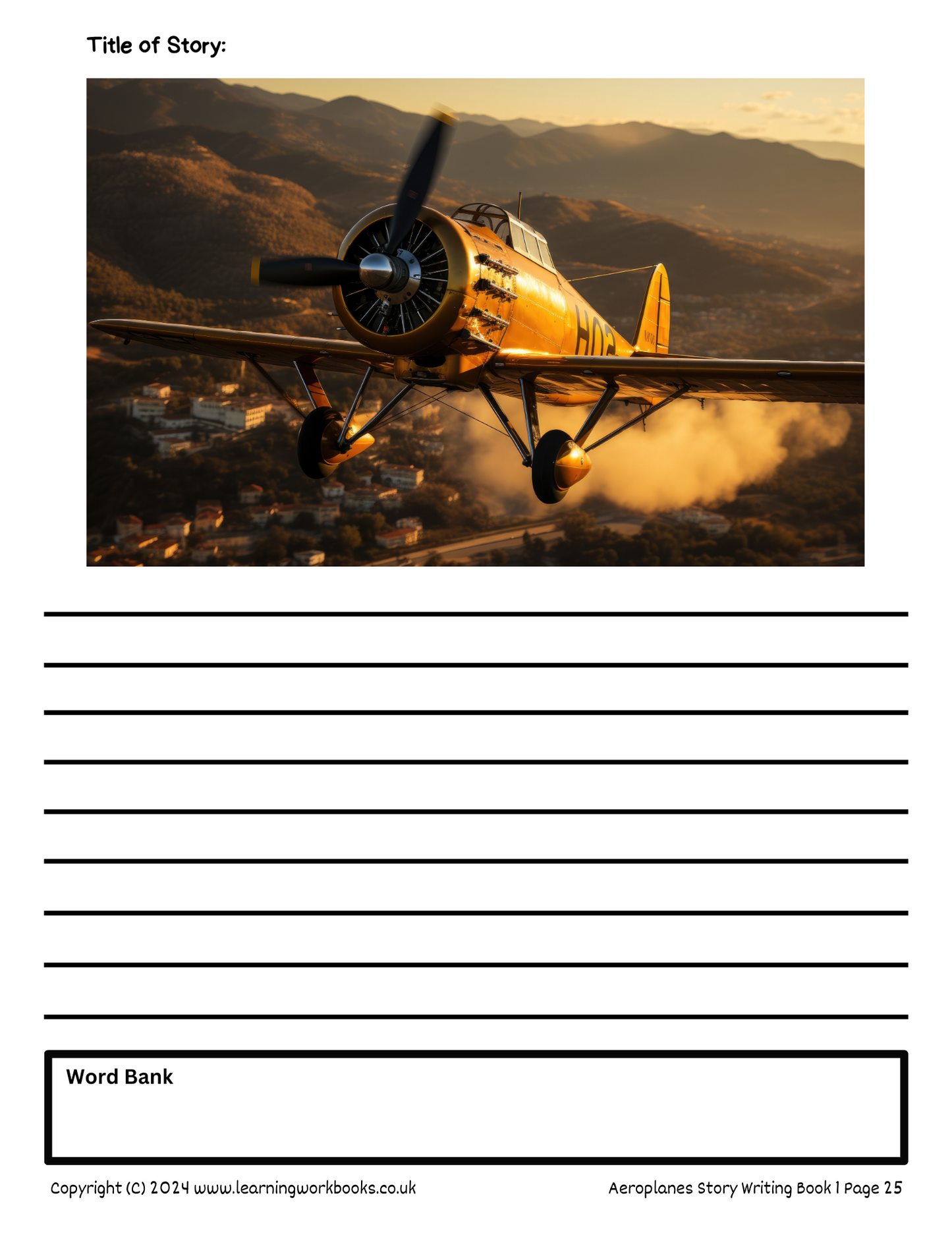 Aeroplanes Story Writing Book 1 (downloadable digital product)