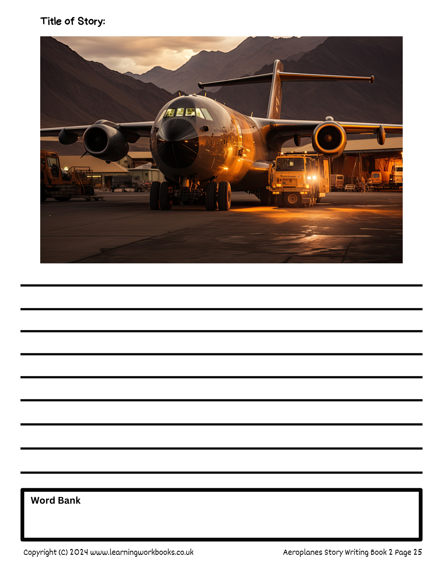 Aeroplanes Story Writing Book 2 (downloadable digital product)