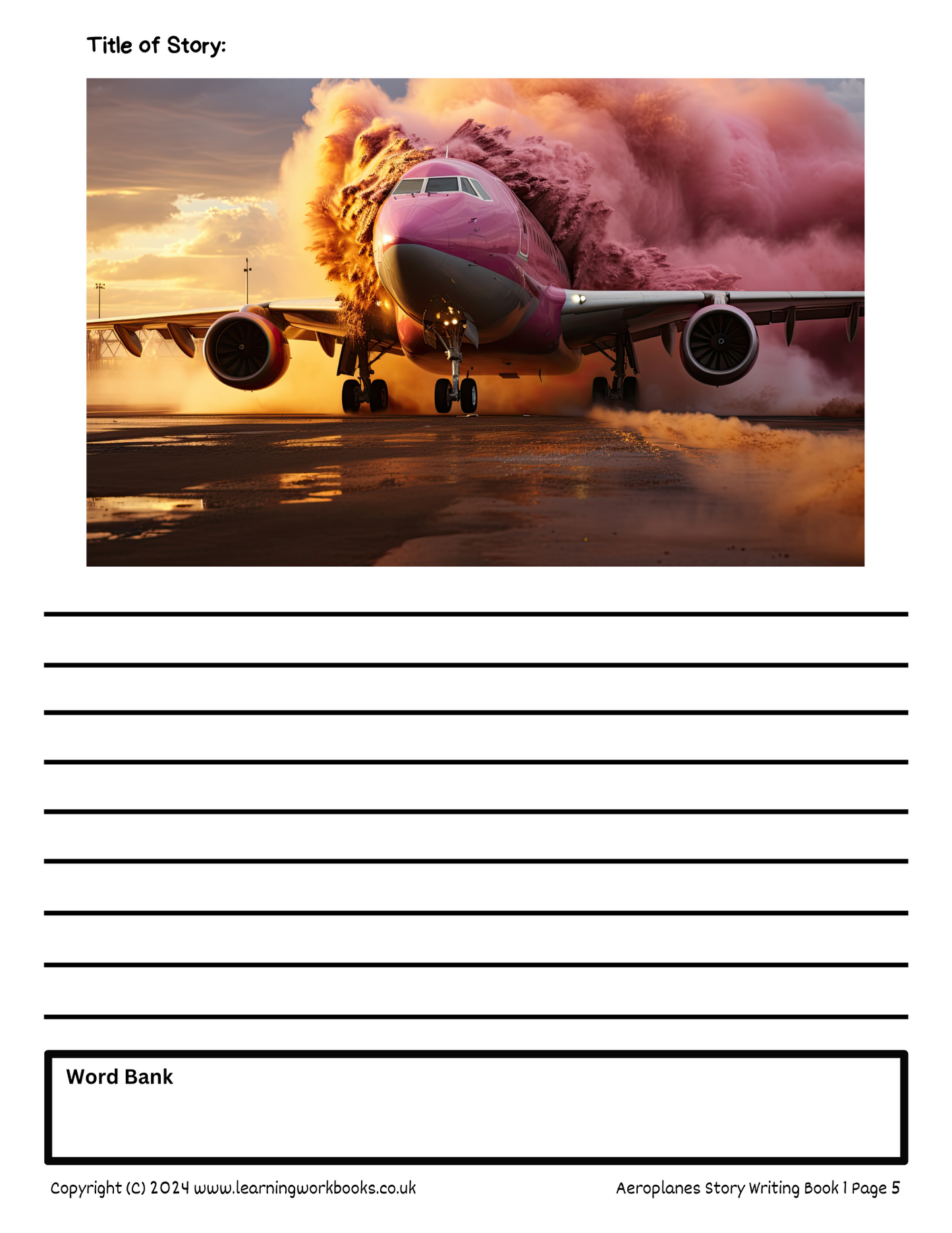 Aeroplanes Story Writing Book 1 (downloadable digital product)