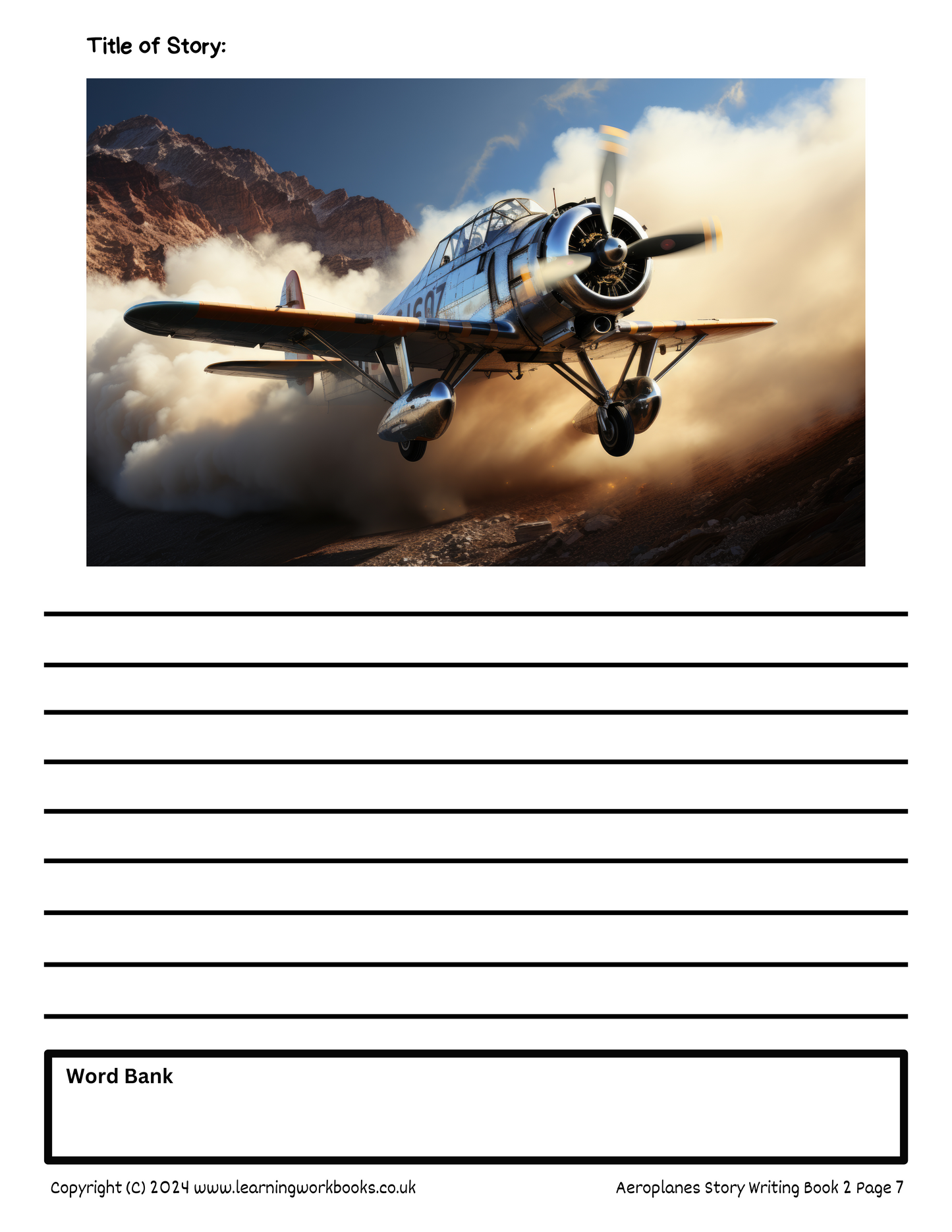 Aeroplanes Story Writing Book 2 (downloadable digital product)