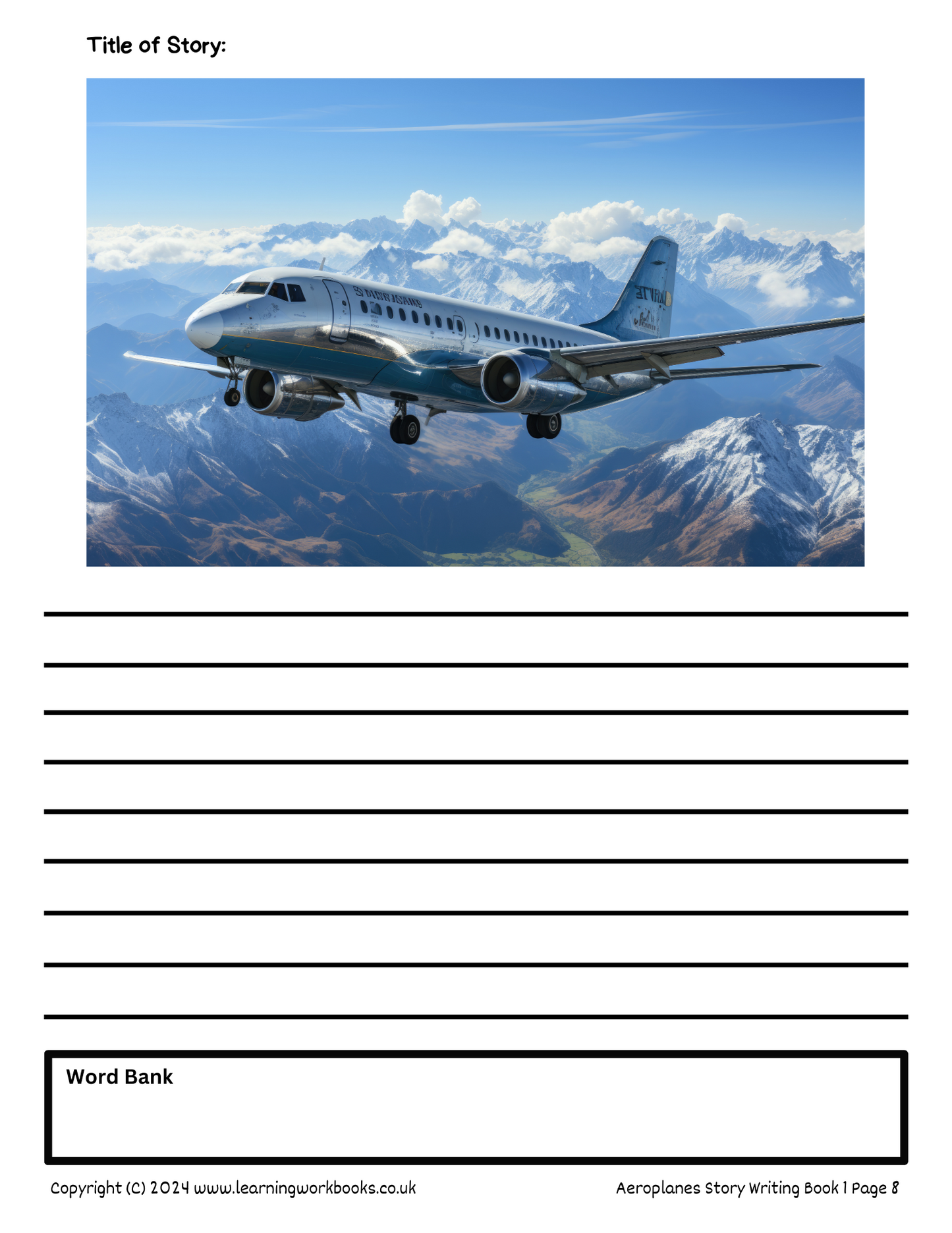 Aeroplanes Story Writing Book 1 (downloadable digital product)