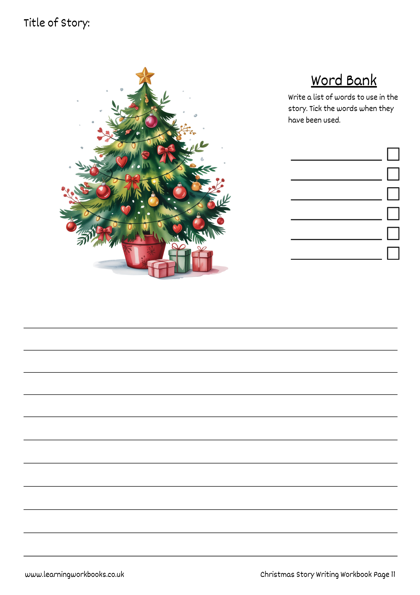 Christmas Story Writing Workbook 2 (downloadable digital product)