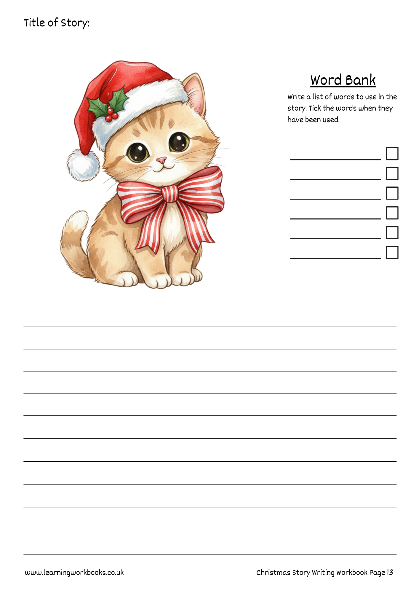 Christmas Story Writing Workbook 3 (downloadable digital product)