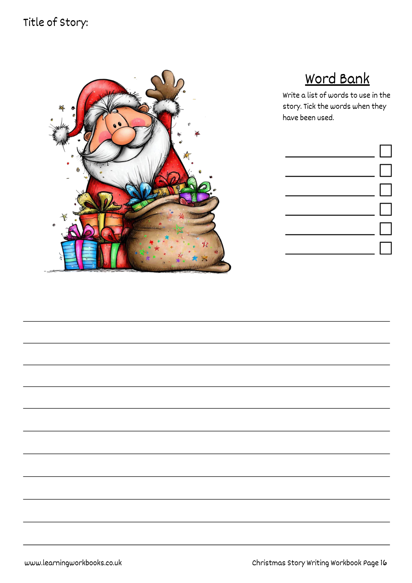 Christmas Story Writing Workbook 5 (downloadable digital product)