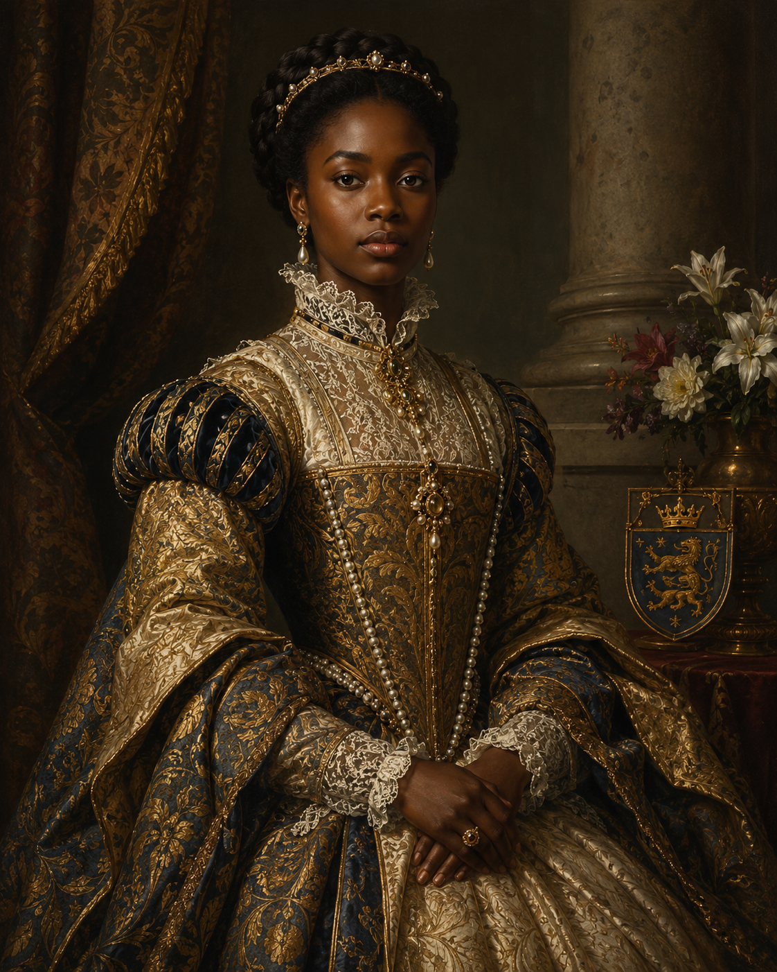 Elegant Black Woman Portrait / African Renaissance Wall Art 1 / Premium Printable Digital Download