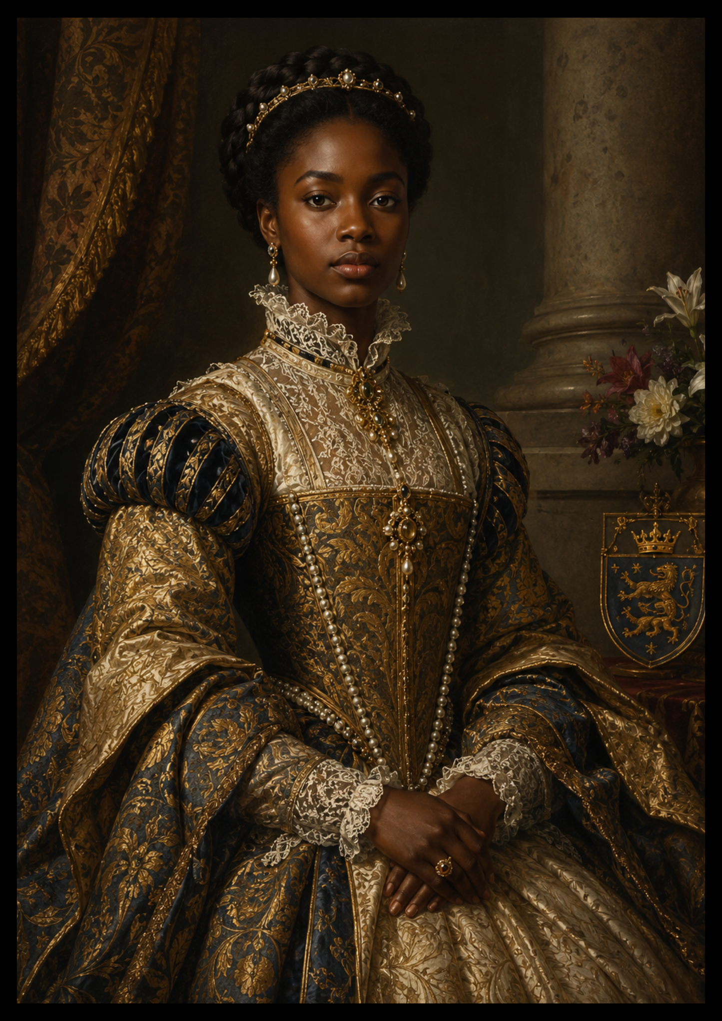 Elegant Black Woman Portrait / African Renaissance Wall Art 1 / Premium Printable Digital Download