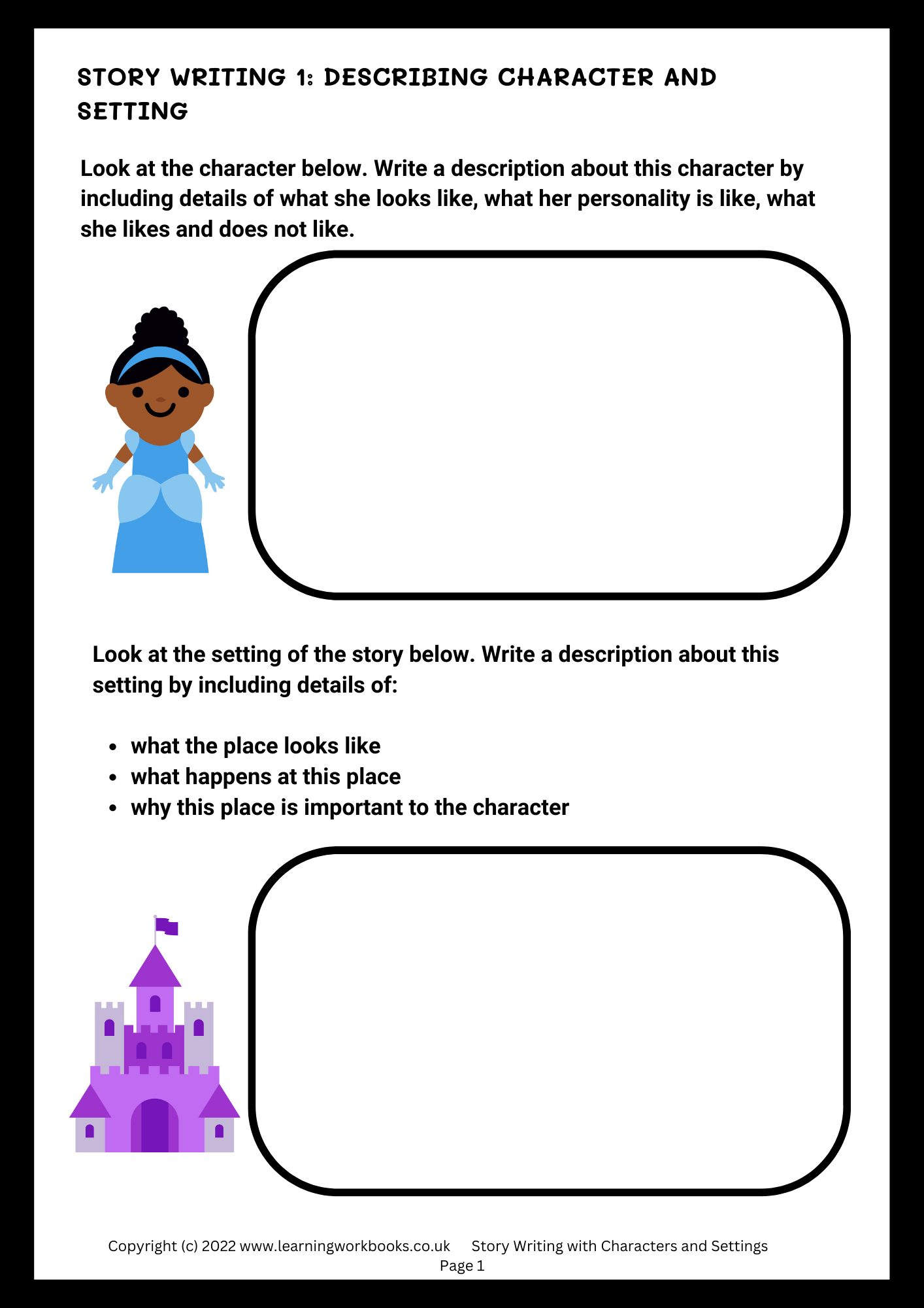 Story Writing with Characters and Settings (downloadable digital product)