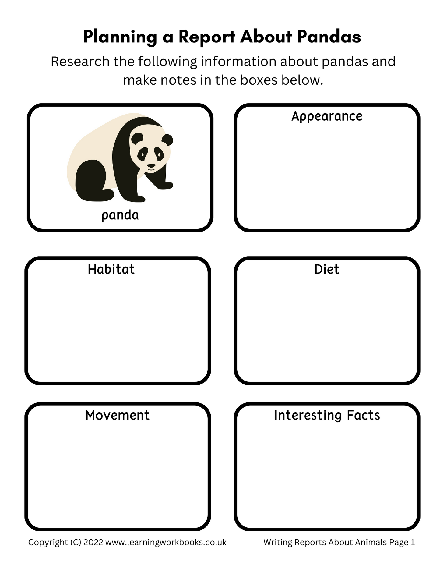 Writing Reports About Animals Workbook 1 (downloadable digital product)