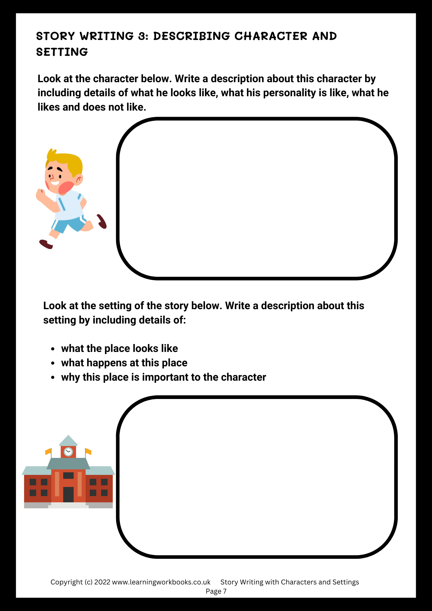Story Writing with Characters and Settings (downloadable digital product)