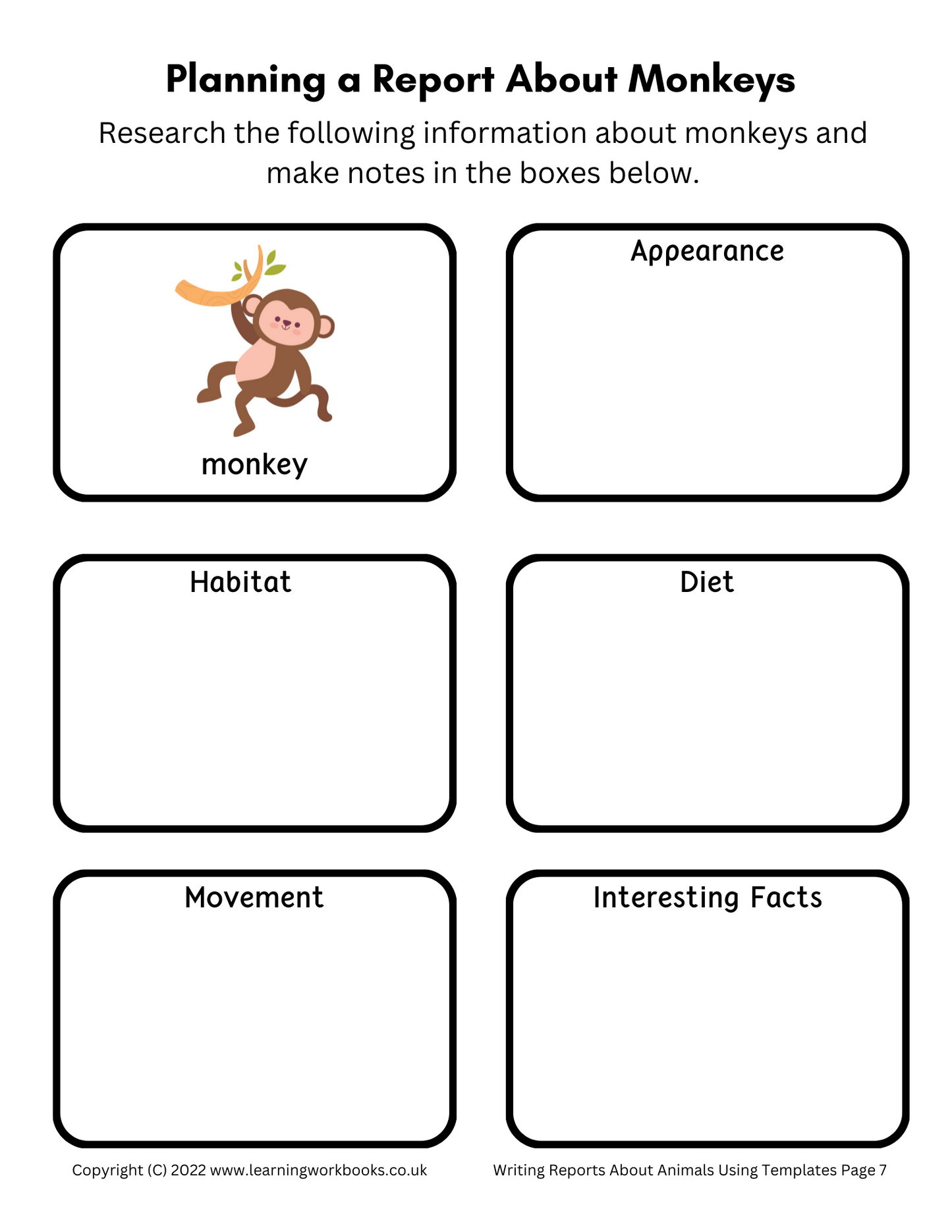 Writing Reports About Animals Using Templates Workbook 1 (downloadable digital product)