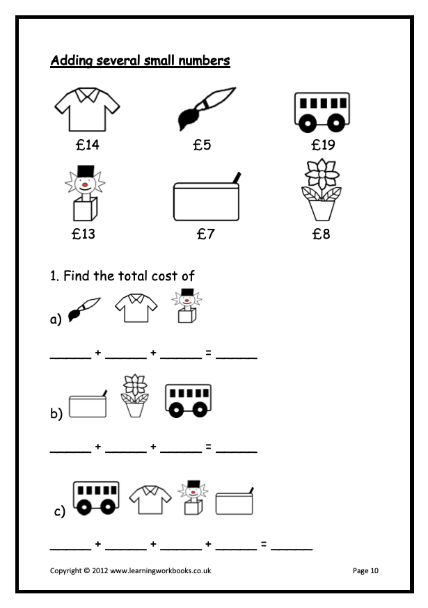 Addition to 100 Workbook B (downloadable digital product)