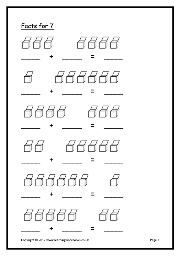 Addition to 10 Workbook (downloadable digital product)