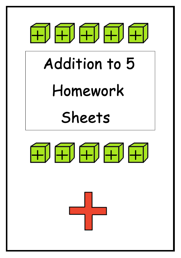 Addition to 5 Homework Sheets (downloadable digital product)