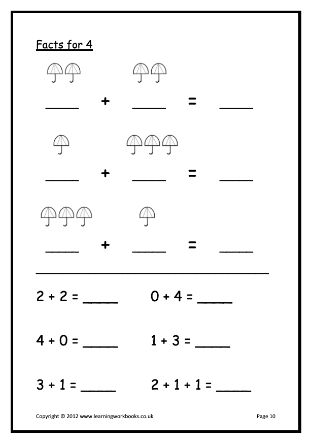 Addition to 5 Workbook (downloadable digital product)