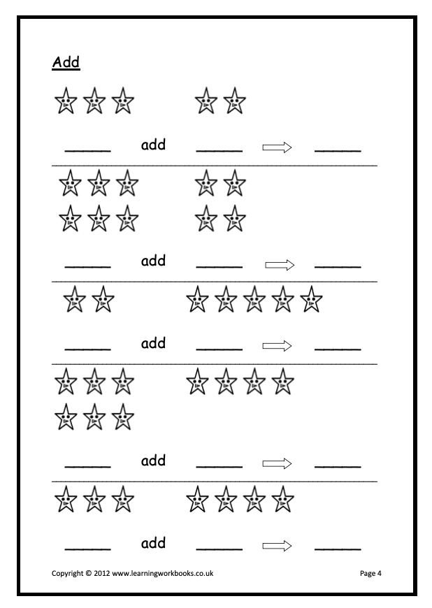 Addition to 5 Workbook (downloadable digital product)