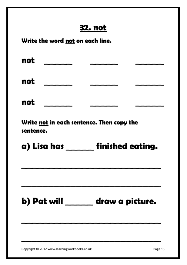 Common Words Workbook 2 (downloadable digital product)