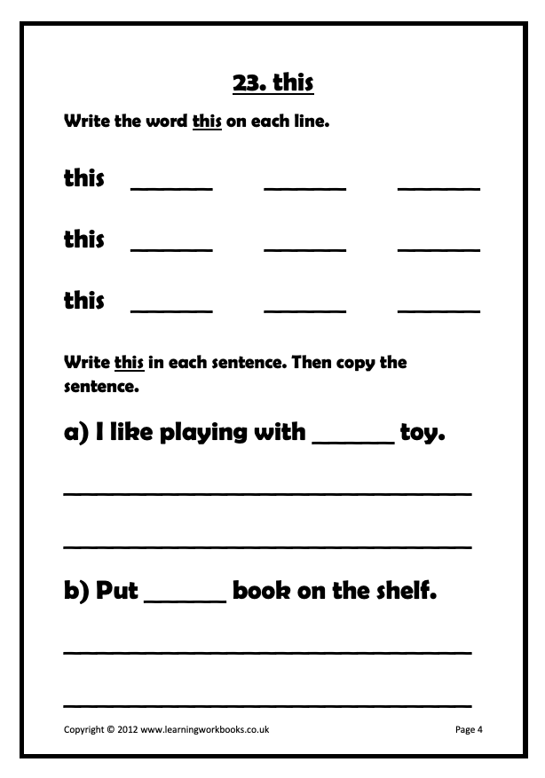 Common Words Workbook 2 (downloadable digital product)