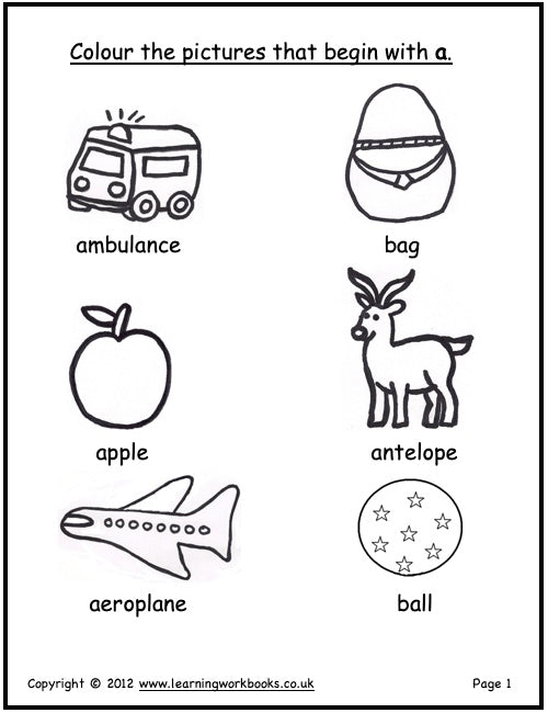 Alphabet Workbook Letter A (downloadable digital product)