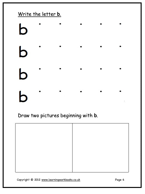 Alphabet Workbook Letter B (downloadable digital product)