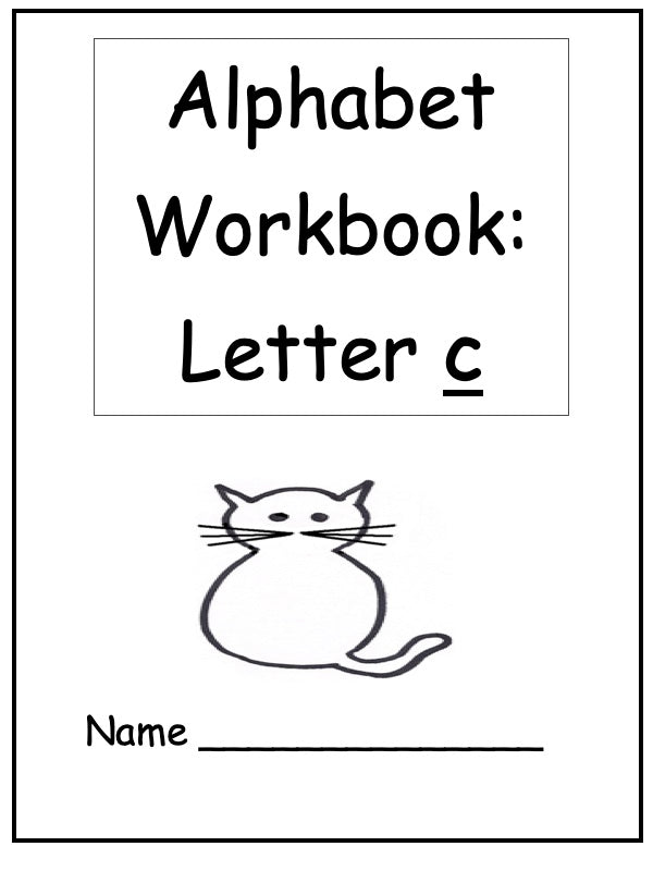 Alphabet Workbook Letter C (downloadable digital product)