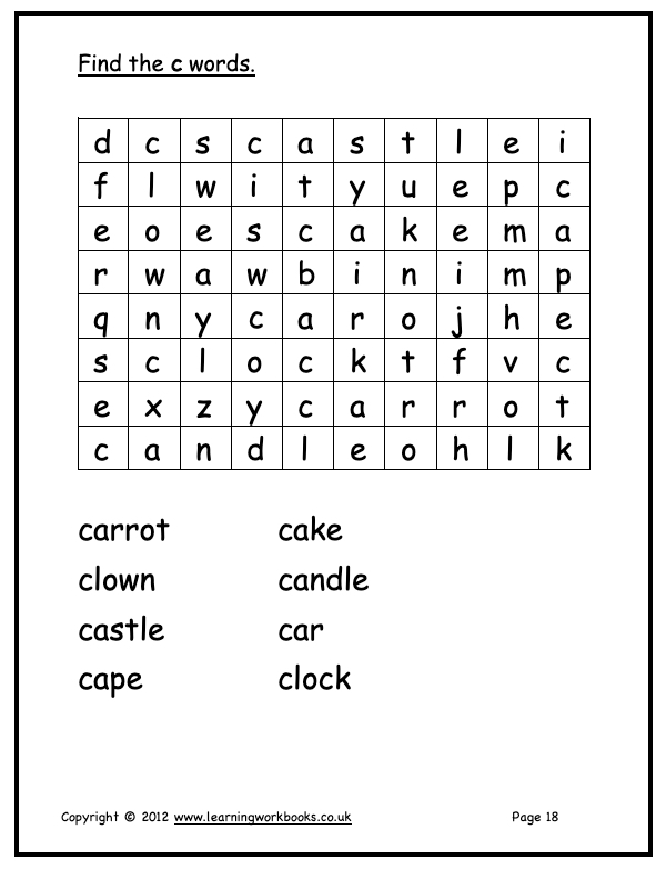 Alphabet Workbook Letter C (downloadable digital product)