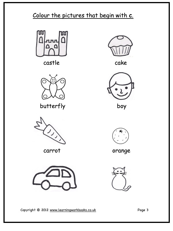 Alphabet Workbook Letter C (downloadable digital product)