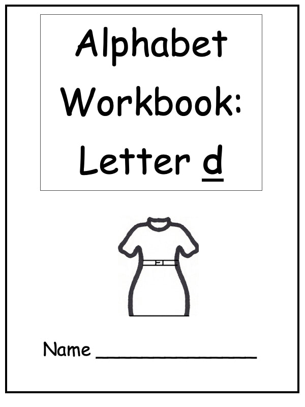 Alphabet Workbook Letter D (downloadable digital product)