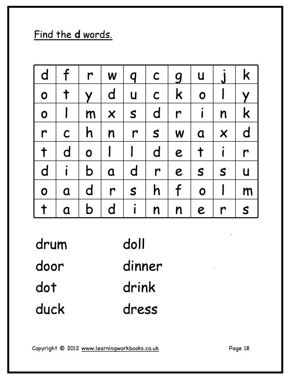 Alphabet Workbook Letter D (downloadable digital product)