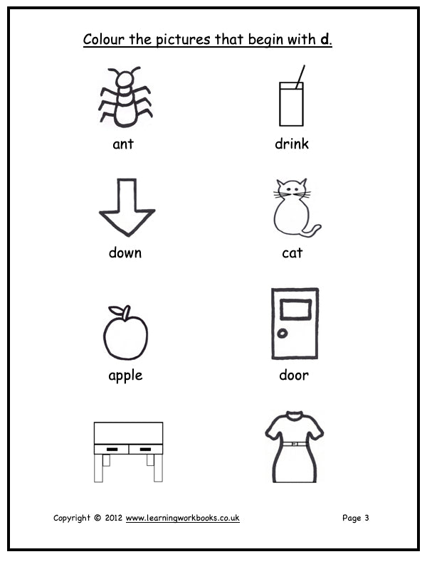 Alphabet Workbook Letter D (downloadable digital product)