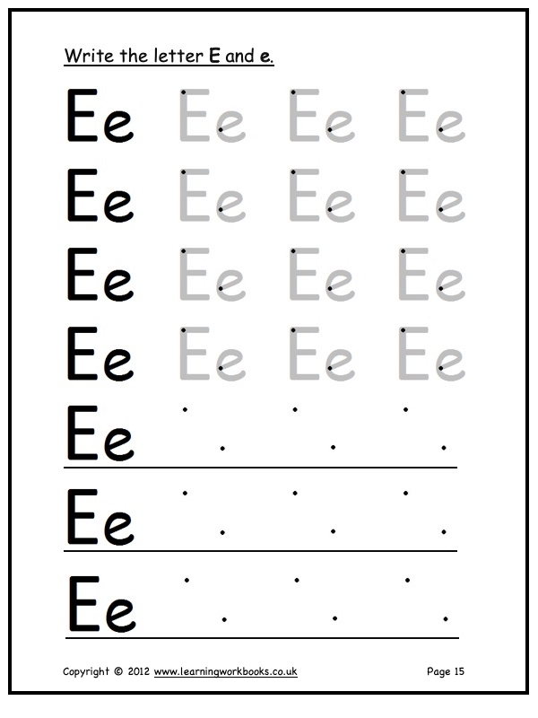Alphabet Workbook Letter E (downloadable digital product)