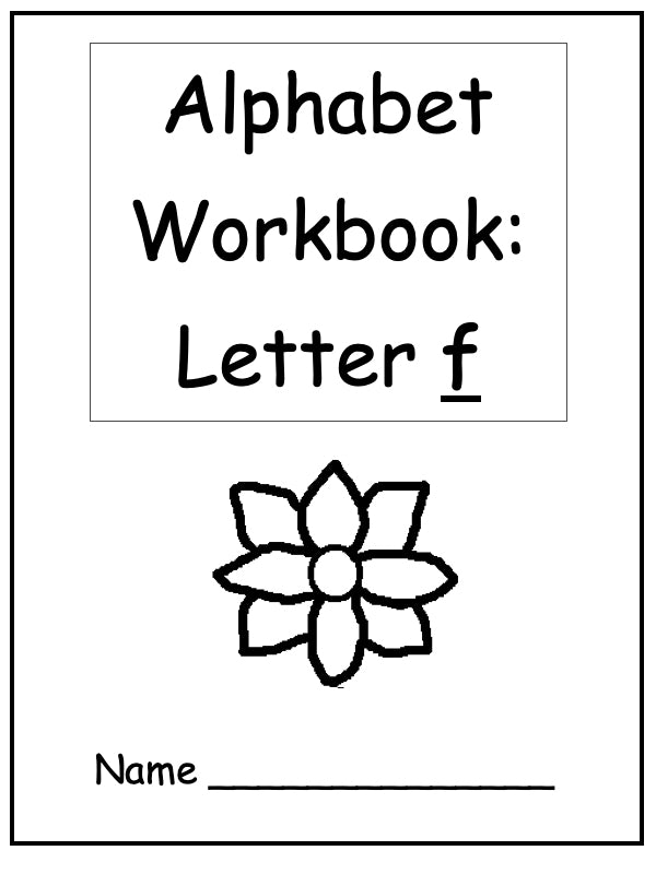Alphabet Workbook Letter F (downloadable digital product)