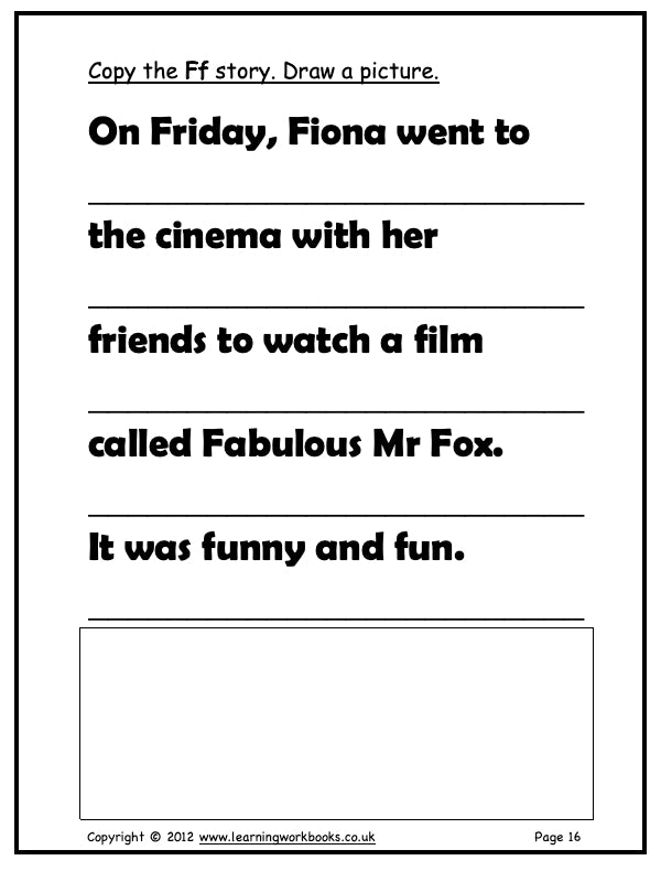 Alphabet Workbook Letter F (downloadable digital product)