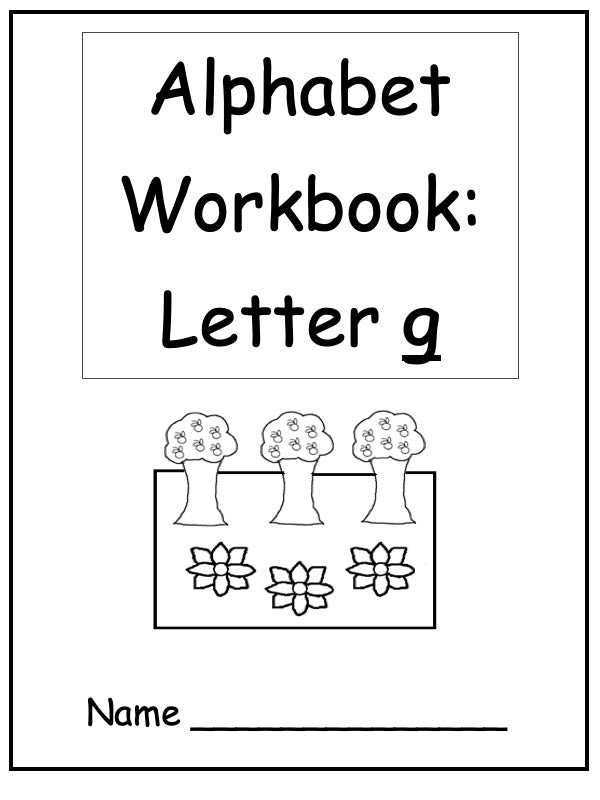 Alphabet Workbook Letter G (downloadable digital product)