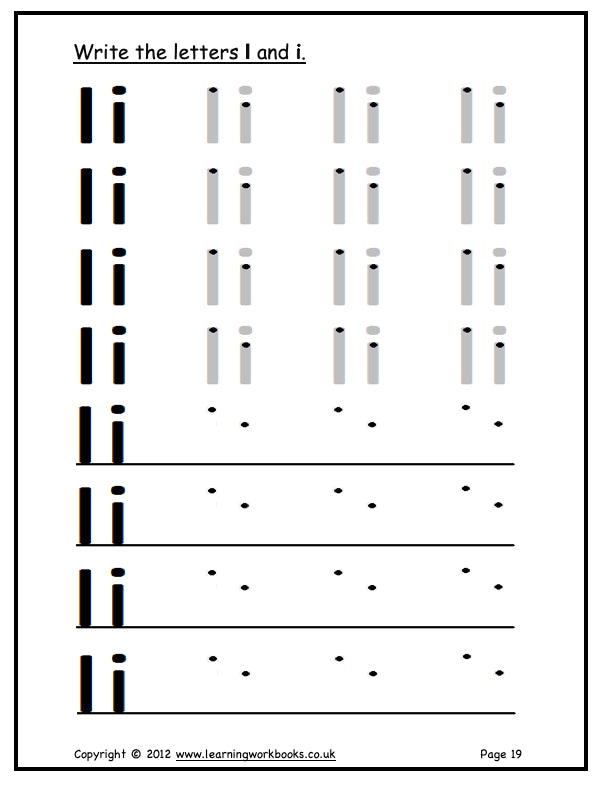 Alphabet Workbook Letter I (downloadable digital product)