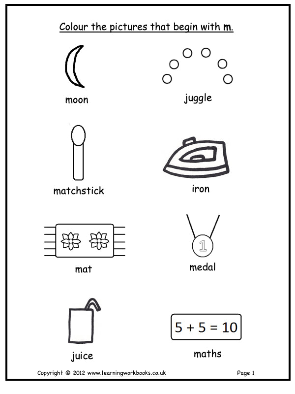Alphabet Workbook Letter M (downloadable digital product)