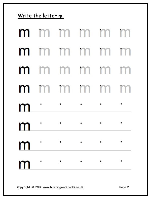 Alphabet Workbook Letter M (downloadable digital product)