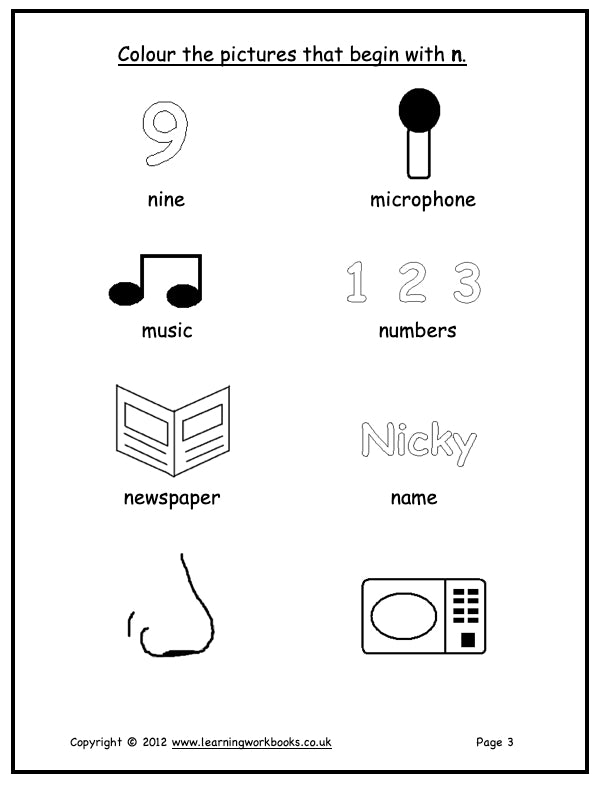 Alphabet Workbook Letter N (downloadable digital product)