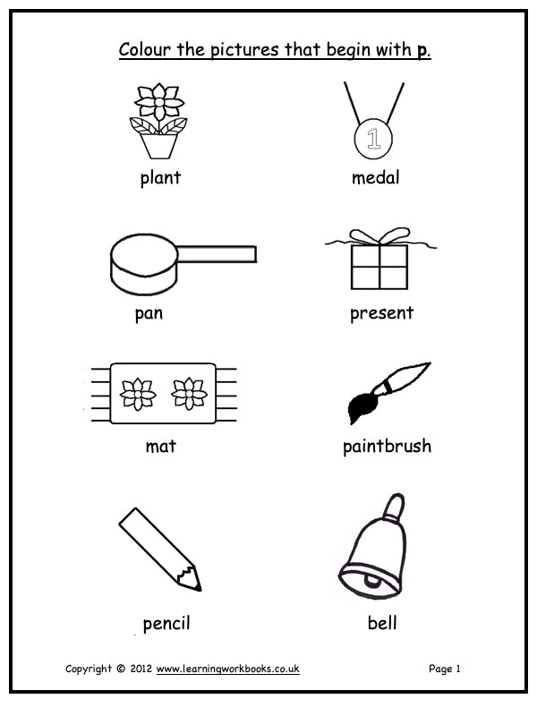 Alphabet Workbook Letter P (downloadable digital product)