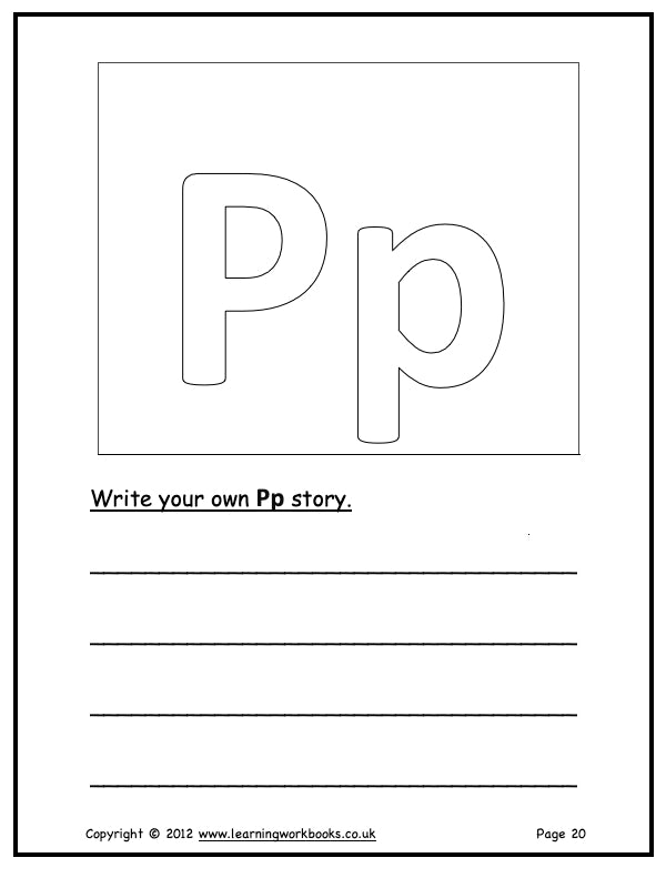 Alphabet Workbook Letter P (downloadable digital product)