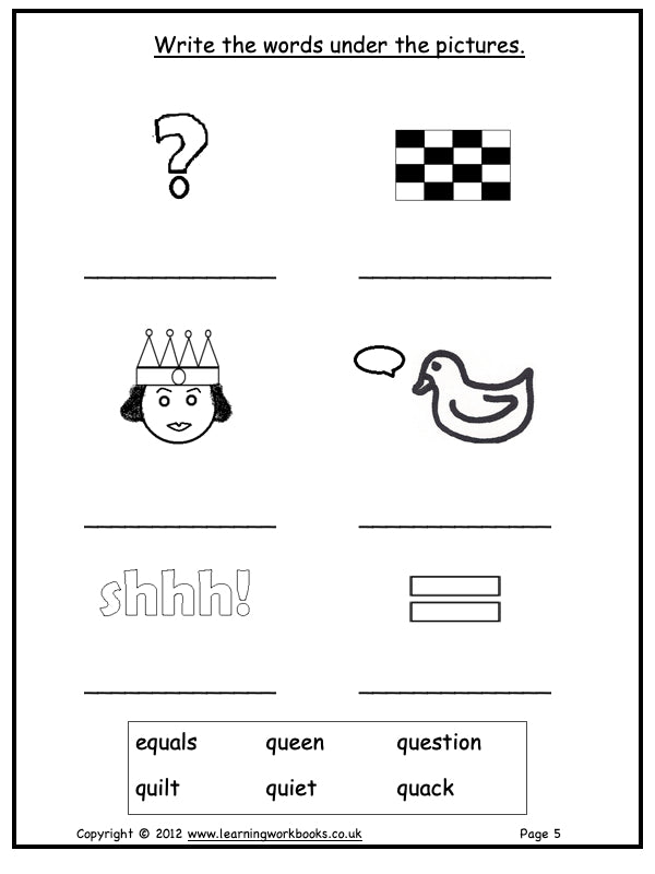 Alphabet Workbook Letter Q (downloadable digital product)