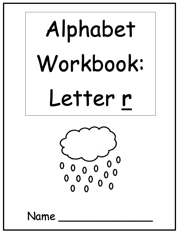 Alphabet Workbook Letter R (downloadable digital product)