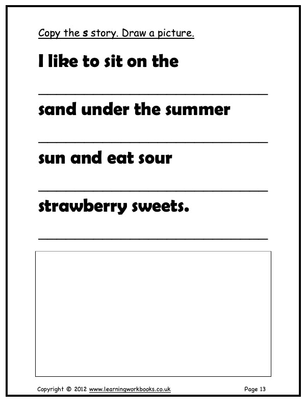Alphabet Workbook Letter S (downloadable digital product)