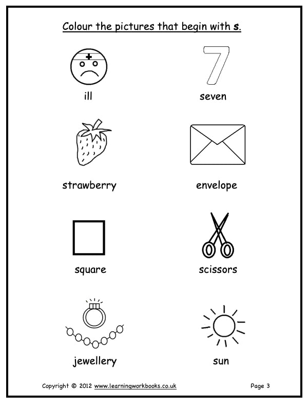 Alphabet Workbook Letter S (downloadable digital product)