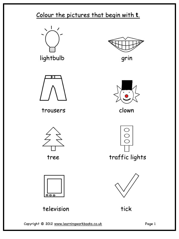Alphabet Workbook Letter T (downloadable digital product)