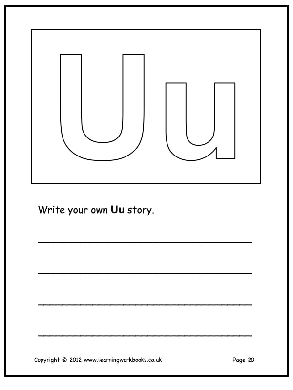 Alphabet Workbook Letter U (downloadable digital product)