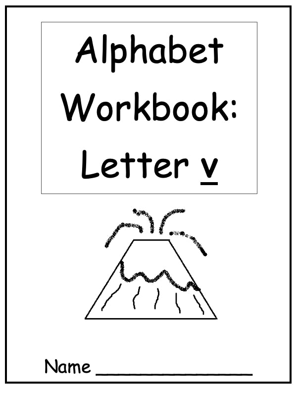 Alphabet Workbook Letter V (downloadable digital product)