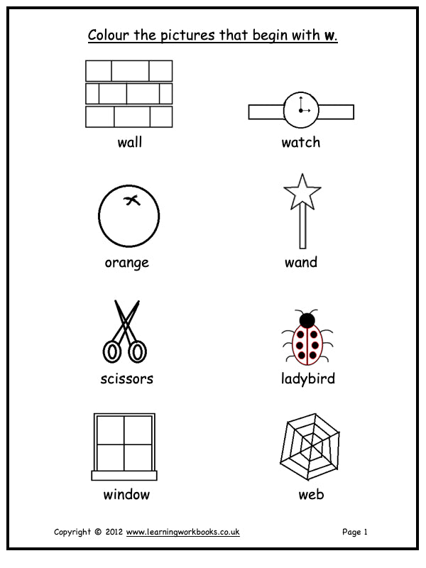 Alphabet Workbook Letter W (downloadable digital product)